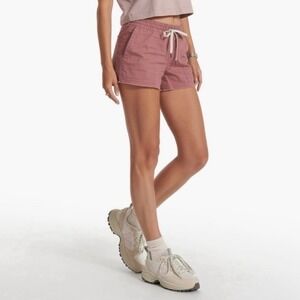 Vuori Vintage Ripstop Shorts Womens Medium Cinnamon Pink Raw Hem VW323 Excellent